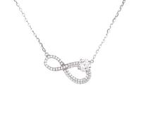 Moissanite Necklace, 0.5 Carat S925 Sterling Silver Infinity Pendant Necklaces Hypoallergenic Simulated Diamond Sparkly Solitaire Gift Jewellery Anniversary Birthday Valentine's Day for Women(Elsie)