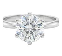 Moissanite Six Prong Solitaire Ring | 925 Sterling Silver | Classic Secure Setting | Size 7 | Elegant & Timeless Jewelry