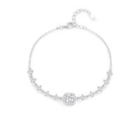 Moissanite Tennis Bracelet For Women, 0.8 Carat D VVS1 Square Solitaire Simulated Diamond Charm Bracelets, 925 Sterling Silver, Rhodium Plated, 8.07inch Extender, Gift Anniversary Birthday(Camila)