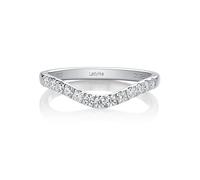 Moissanite Wedding Band 0.39ct D Color VVS1 Lab Created Diamond Half Eternity Curved Wedding Band 18K White Gold Plated 925 Sterling Silver Wedding Rings Stackable Ring for Women, Gemstone, Moissanite