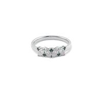 Moissanite Wedding Band Ring, Band Ring Dainty Ring with Oval Shape Moissanite 18K White Gold Size W 1/2