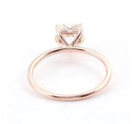 Moissanite Wedding Ring Band, Woman Ring 18.1K Rose Gold Solitaire Heart with 2Ct Moissanite Size N 1/2
