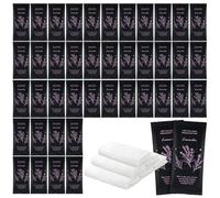 Moist Cotton Towel Bulk Moist Towelettes Individually Wrapped 8.7" x 8.7",White Towel Services,Refreshment Pre Moistened Towels Lavender Scent for Travel Sport Party Spa Dentist Hotel100