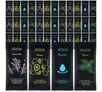 Moist Cotton Towel Bulk Moist Towelettes Individually Wrapped 8.7" x 8.7",White Towel Services,Refreshment Pre Moistened Towels Lavender,Lemon,Mint and Unscented for Sport Party Spa (pack of 40)