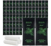 Moist Cotton Towel Bulk Moist Towelettes Individually Wrapped 8.7" x 8.7",White Towel Services,Refreshment Pre Moistened Towels for Travel Sport Party Spa Dentist (1 Count (Pack of 50), Mint)