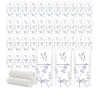 Moist Cotton Towel Bulk Moist Towelettes Individually Wrapped,White Towel Services,Refreshment Pre Moistened Towels for Dentist Travel Sport Party Hotel 50，Lavender