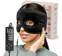 Moist Heat Sinus Pressure Relief Mask with 3 Heat Settings, Extra Large Face Heating Pad for Eyes, Sinusitis, Hormone Migraine, Tension Headache Relief Black