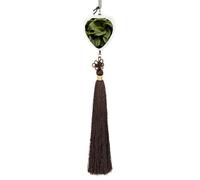 Moist Hosta Leaves Car Pendant Sun Catcher Crystal Ornament for Rearview Mirror, Elegant Car Hanging Ornament with Tassel for Home & Office Decor