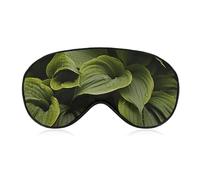 Moist Hosta Leaves Sleep Mask for Women Men, Soft Eye Mask with Adjustable Strap for Sleeping, Light Blocking Travel Blindfold for Nap Comfortable Eye Cover for Home Office