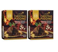 Moist Luxury Christmas Pudding with Juicy Vine Fruits, Almonds, Cider and Rum. Suitable for Vegetarians 2 X 100g - Matthew Walker