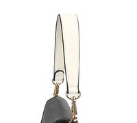 Flat Grain Leather Replacement Straps for Handbags Purse Straps Replacement Crossbody Silver Clasps Women Purse Making 14.17"(36CM) Long Ivory