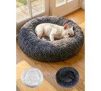 Moistu Dog Bed Medium with Removable Cover - 60cm Nest Washable Donut Cat Dog Bed with Zip, Durable for 50+ Wash Cycles, Anti Anxiety Calming Fluffy Orthopedic Pet Beds, Non-slip Waterproof