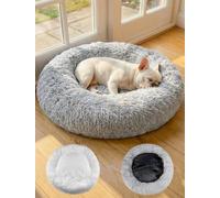 Moistu Dog Bed Medium with Removable Cover - 60cm Nest Washable Donut Cat Dog Bed with Zip, Durable for 50+ Wash Cycles, Anti Anxiety Calming Fluffy Orthopedic Pet Beds, Non-slip Waterproof