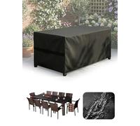 Moistu Garden Furniture Covers Waterproof: 600D Oxford Fabric Heavy Duty Outdoor Rectangular Rattan Patio Furniture Cover - 242 x 162 x 100cm Large Anti-UV, Snow & Rain Protection Easy to Clean