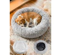 Moistu Large Dog Bed with Removable Cover - 70cm Nest Washable Donut Cat Dog Bed with Zip, Durable for 50+ Wash Cycles, Anti Anxiety Calming Fluffy Orthopedic Pet Beds, Non-slip Waterproof