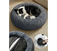 Moistu Large Dog Bed with Removable Cover - 70cm Nest Washable Donut Cat Dog Bed with Zip, Durable for 50+ Wash Cycles, Anti Anxiety Calming Fluffy Orthopedic Pet Beds, Non-slip Waterproof