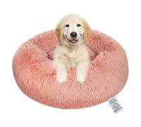 Moistu XL Dog Bed Donut Washable - 20cm Extra Thick Padded Base Plush Calming Bed Round Cat Cushion, Anti-Anxiety & Non-Slip Bottom - Soft Luxury Puppy Kennel Faux Fur Improved Sleep 80cm Diameter