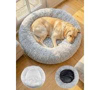 Moistu xl Dog Bed with Removable Cover - 80cm Nest Washable Donut Cat Dog Bed with Zip, Durable for 50+ Wash Cycles, Anti Anxiety Calming Fluffy Orthopedic Pet Beds, Non-slip Waterproof