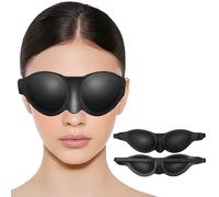 Moisture Chamber Glasses for Dry Eyes,3D Contoured Steep Eye Mask,Silicone Dry Eye Relief Goggles,Reusable Comfortable & Lightweight Sleep Mass(Black)