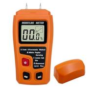 Moisture Detector EMT01 Two-pin Digital Wood Moisture Meter 0~99.9% LCD Display Detector Tester,for Acuurately Percentage Measuring(EMT01 Orange)