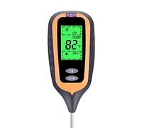 Moisture Meter, 4 in 1 Soil Ph Temperature Solar Humidity Tester for Garden Plants Flowers LCD Display(Q)