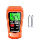Moisture Meter MT-18 Orange 0-99.9% Two Pins Digital Wood Moisture Meter Paper Humidity Tester Wall Hygrometer Timber Damp Detector(Orange with Battery)