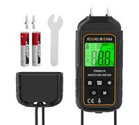 Moisture Meter - Pin-Type Damp Meter for Timber, Firewood, Flooring, Walls, Paper & Cardboard | Colour Backlit LCD, Data Hold, MAX/MIN, Auto Power Off
