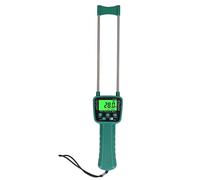 Moisture Meter with Voice Broadcast, LCD Display Digital Moisture Tester Double Rod Steel Probe Grain Moisture Meter 14 Crops Measuring Range Moisture Probe
