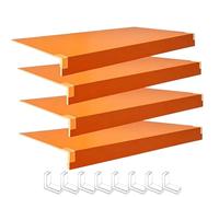 Moisture-Proof 19x20 Wire Shelf Covers - 4-Pack, Easy-Wipe & Durable Shelf Toppers for Bathroom, Office & Kitchen Organization, Bright Orange Color