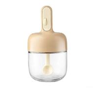 Moisture-Proof Glass Seasoning Jar 15.5cm Tall(Brown)