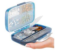 Moisture Proof Pill Sorter Travel Pill Organizer Pill Box Waterproof Large Pill Dispenser Home Supplement Holder Portable Vitamin Jumbo Size 8 Compartment Airtight Pill Container Daily Medicine
