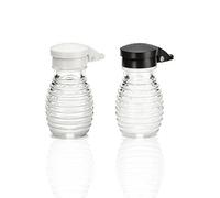 Moisture Proof Salt and Pepper Shakers, Black and White Lids Spring Loaded, No Clog, 2 Oz, Set of 2