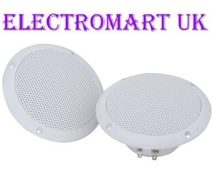 MOISTURE RESISTANT FULL RANGE CEILING SPEAKERS 5" 80W BATHROOM KITCHEN SHOWER