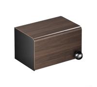 Moisture-Resistant Toilet Roll Holder Wall Mount Fit | Waterproof carbon steel, walnut wood look, fits standard rolls, 20x12x12cm, bathroom decor