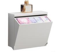 Moisture Resistant Wall Mounted Tissue Box for Bathroom Iron Material No Drill Sticky Mount for Toilet Paper Storage (White)