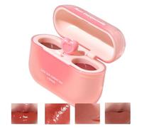 Moisture-Specific Lip Gloss Long Lasting Matte Lip Mass with Glitter Finish Earphone Case with Heart Glaze with Heart-Shaped Applicator, Smooth and Moisturising Lip Tint for Lip