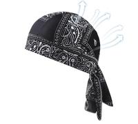Moisture Wicking Bandana Hat Liner - Cooling Head Wrap, Unisex Sports Headscarf | Motorcycle Riding Cap Under Helmet, Fitness Training Head Cover, Running Biking Gym Use, Travel Sleep Comfort Wrap