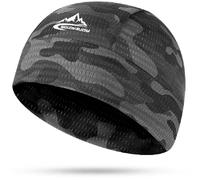 Moisture Wicking Cycling Skull Cap Womens Mens Running Hat Under Helmet Liner Lightweight Beanie (UK, Alpha, S, L, Black Camouflage)