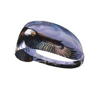 Moisture-wicking headband for running, cycling, fitness and yoga Flying Eagle Printed sports sweatband