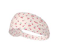 Moisture-wicking headband for running, cycling, fitness and yoga lovely sweet red cherry Printed sports sweatband