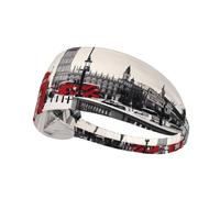 Moisture-wicking headband for running, cycling, fitness and yoga Red Phone Booth London Street Printed sports sweatband