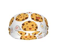 Moisture Wicking Performance Fabric 3 Chocolate Chip Cookies With Different Expressions Sports Sweatband