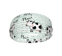Moisture Wicking Performance Fabric Cute Cow Polka Dot Sports Sweatband