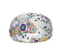 Moisture Wicking Performance Fabric Music Notes In Rainbow Colored Sports Sweatband