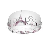 Moisture Wicking Performance Fabric Tower Eiffel With Paris Couple Trip Flowers Floral Sports Sweatband