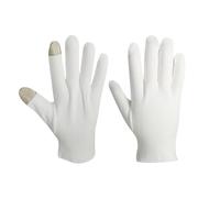 Moisturising Gloves - White Cotton Gloves | Overnight Hand Moisture Gloves, Touchscreen Reusable Thickened Stretchy Spa Gloves for for Dry Hair