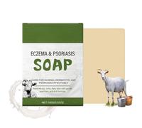 Moisturising Goats Milk Soap Bars - Eczema Soap for Face and Body,Natural Handmade Soaps Bar with Coconut Oil,Exfoliating Bath Soaps for Dry Skin,Gentle Cleansing Milk Skincare,Soothes & Hydrates,1Pcs