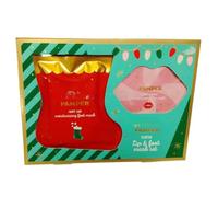 Moisturising lip and hand Mask Set with Hydrating Formulas Nourishing Foot and Hand Treatments Softening lip Mask Sheet for Pampering and Relaxation Care (Pack of 1(Lip& Foot Mask set))