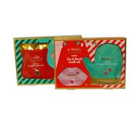 Moisturising lip and hand Mask Set with Hydrating Formulas Nourishing Foot and Hand Treatments Softening lip Mask Sheet for Pampering and Relaxation Care (Pack of 2(Both))