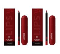 Moisturising Lip Gloss & Liner Duo with Niacinamide and Hydrolysed Collagen - Smooth Finish for Soft, Defined Lips-red (2pcs)